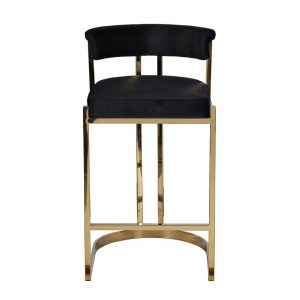 GY-B8216GOLD-BL Стул барный, велюр черный/золото  49*55*85см