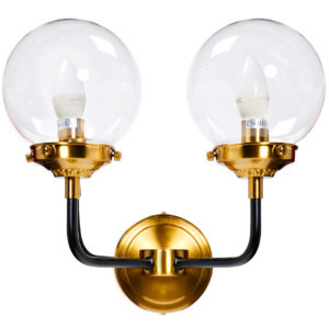 K2KG0521W-2 Бра Simple M латунь, стекло прозр. 32*23*h32 см