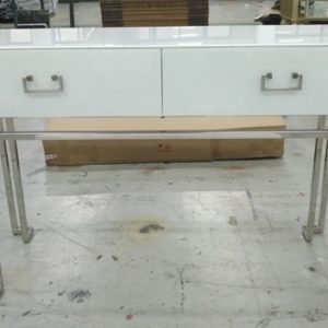 KFG070-NI Консоль 2 ящика белая/хром 120*42*77см
