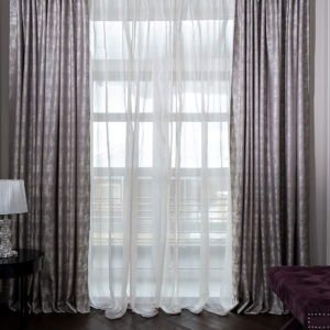 121GD-HOUST100-PORT SER Портьера HOUSTON серая 275*260см