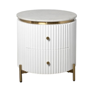 77IP-GD009-TUMB/1 Тумбочка 2 ящика с мраморной столешницей d51*55см
