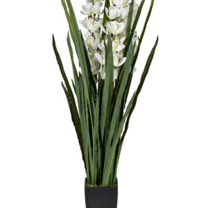 29BJ-911-45 Орхидея CYMBIDIUM искусств. белая в горшке h110 см