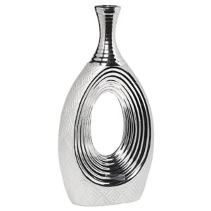 18H2408-19 Ваза серебристая 19*8*39см
