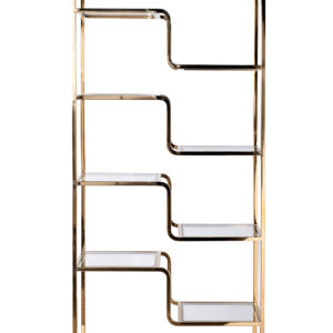 46AS-SH1652-GOLD Стеллаж золотистый/прозр. стекло 90*40*200см